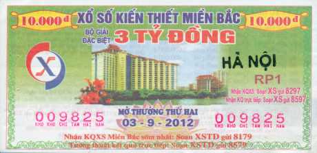 Tờ v&eacute; số - xsmb